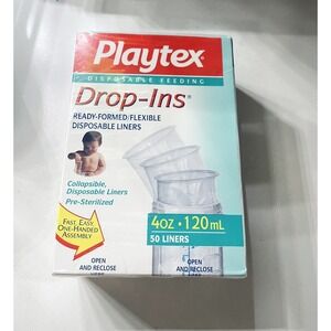 Playtex Baby Drop Ins Liners for Nurser Bottles 8 oz, 50‎ Count Nib Sealed